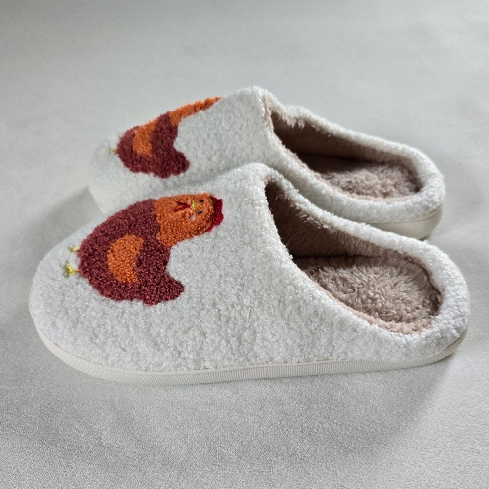 Cozy White and Orange Women's Slippers - Picture 5 of 5